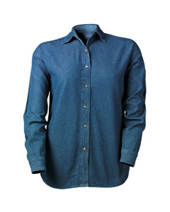 Harriton Ladies' Long Sleeve Denim